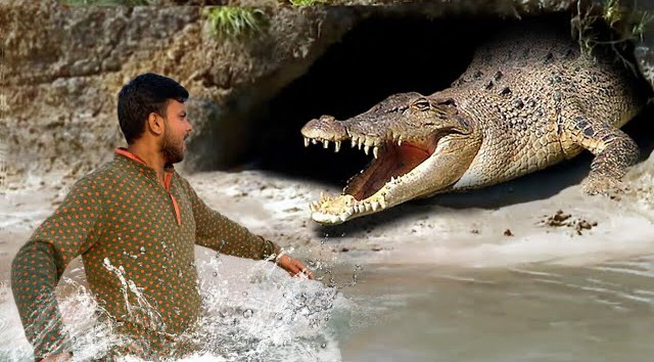 Epic Crocodile Attack Scene | Fun Made Movie By mr Ankush-from india.