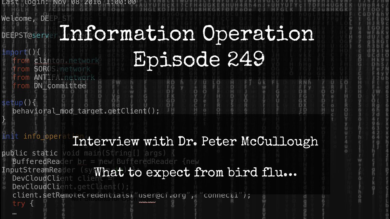 IO Episode 249 - Dr. Peter McCullough - What To Expect From Bird Flu 6/6/24