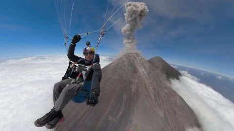 Gliding Over An Active Volcano