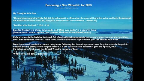 Becoming a New Wineskin for 2023