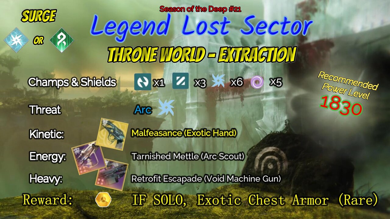 Destiny 2 Legend Lost Sector: Throne World - Extraction on my Void Hunter 8-2-23