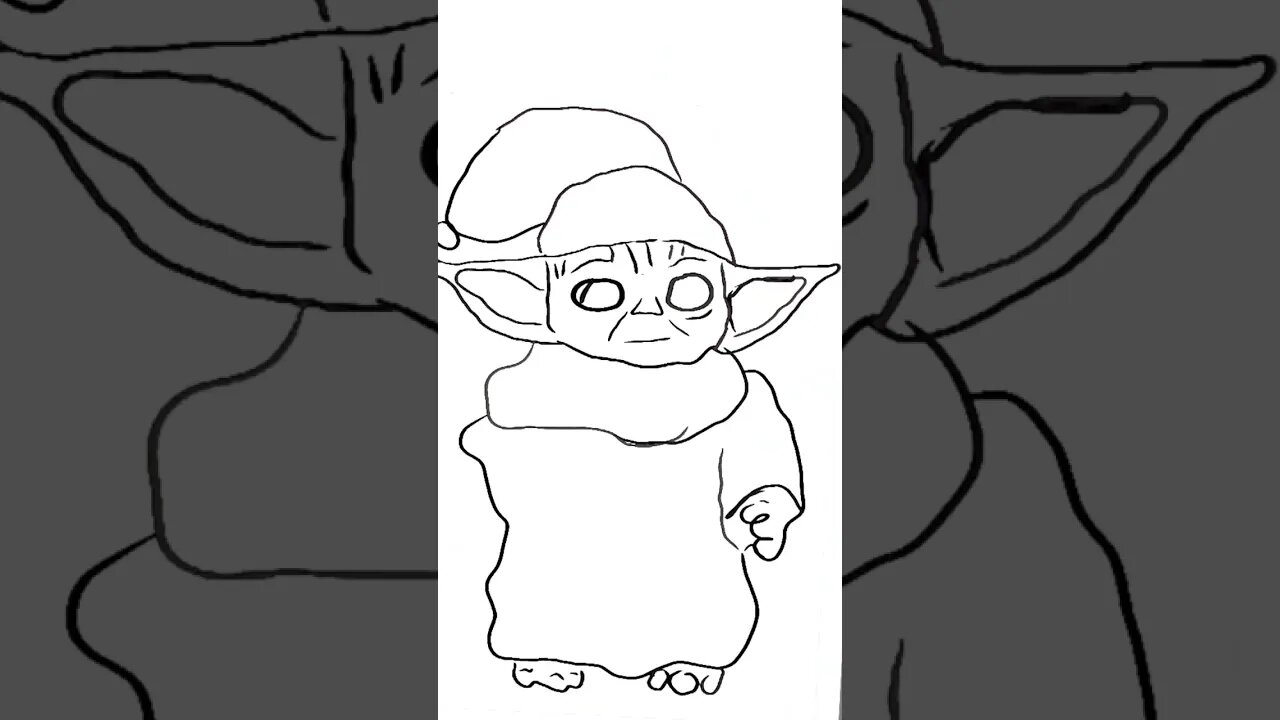 Another Baby Yoda Christmas Drawing... #babyyoda #christmas2022 #starwars #art