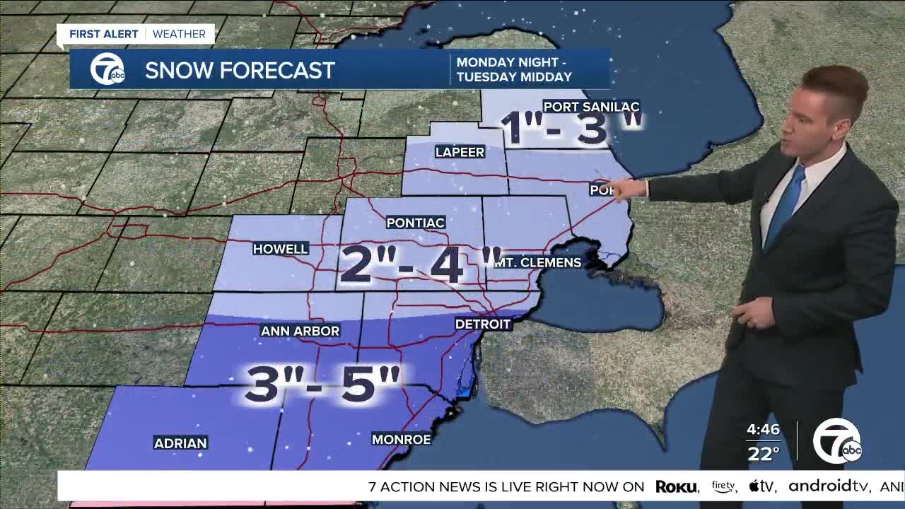 Metro Detroit forecast: Clouds, flurries this afternoon, accumulating snow tonight