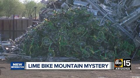Lime releases statement on dozens of bikes found at scrap yard