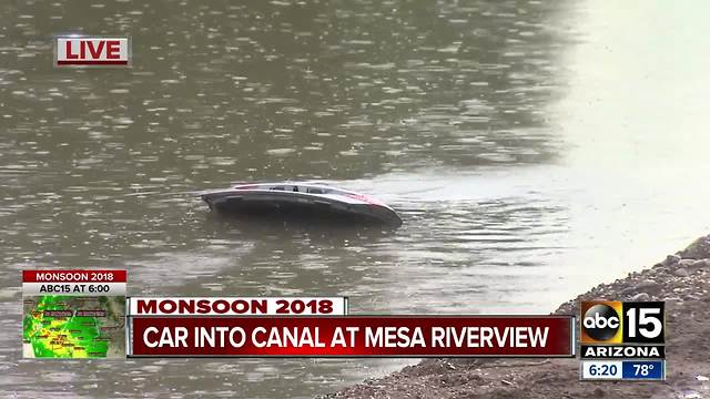 Mesa crews rescue woman from car that went into canal