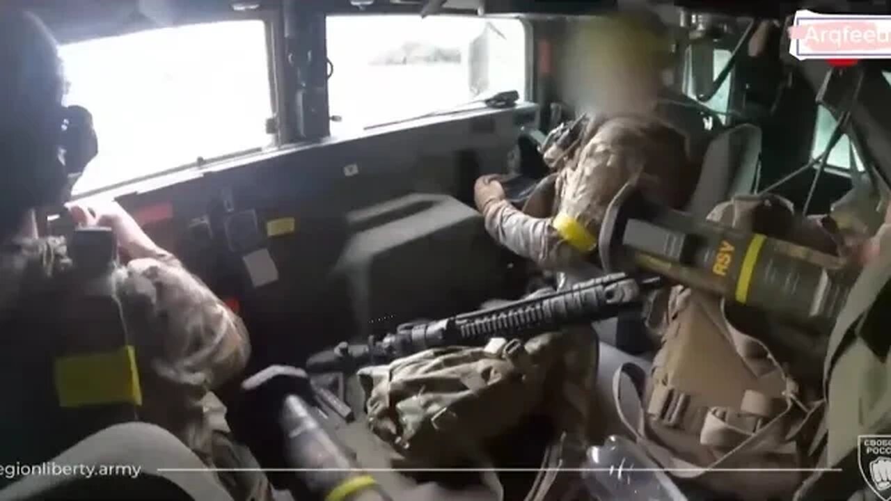 Russian volunteers attack a Russian soldiers check post in Belgorod