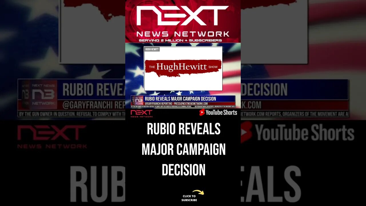 Rubio Reveals Major Campaign Decision #shorts