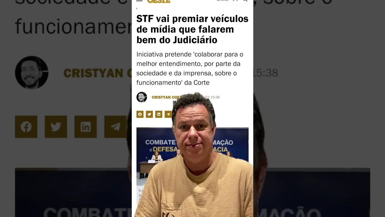 Supremo tribunal federal vai premiar mídia tradicional comprada #shortsvideo
