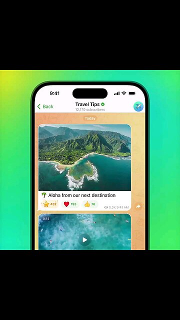 Reações com Estrelas no Telegram
