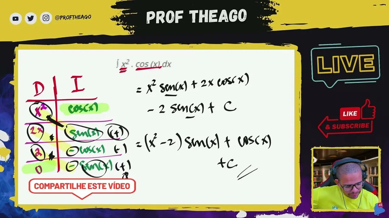 (MUITO FÁCIL) INTEGRAÇÃO POR PARTES | METODO TABULAR | CALCULO INTEGRAL