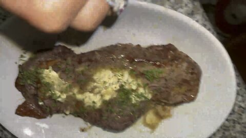 Air fryer NY steaks recipe