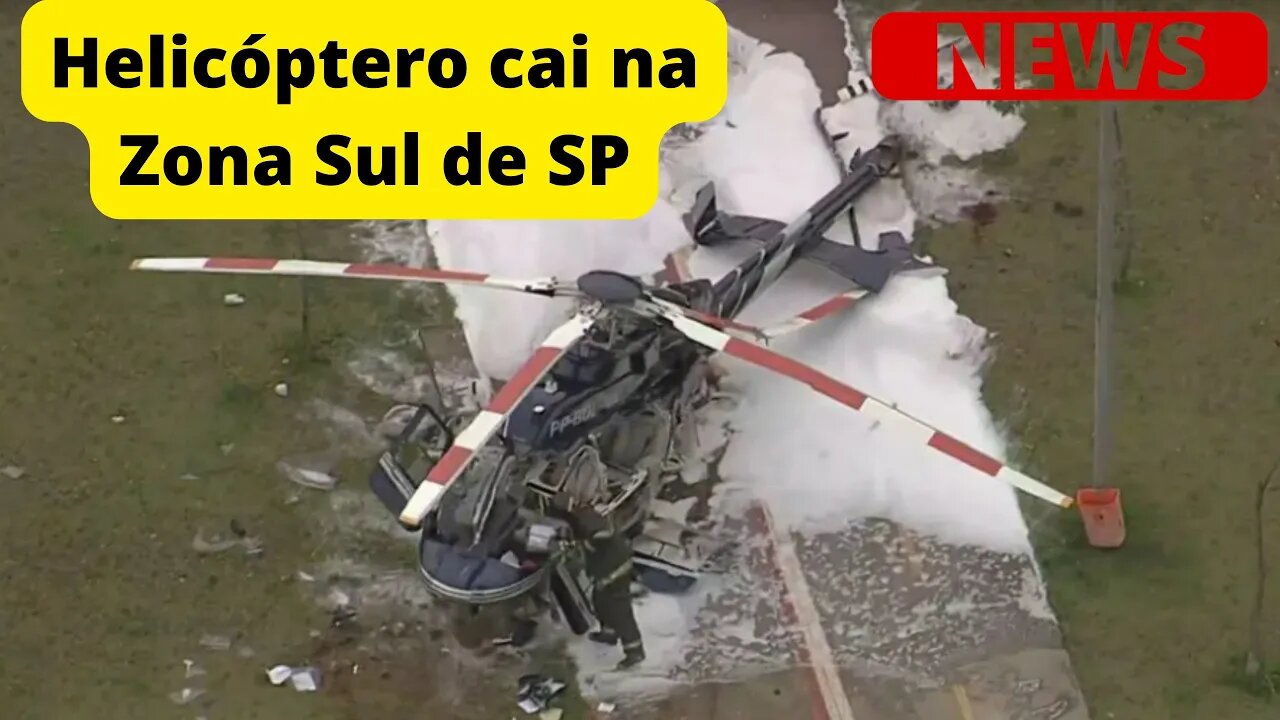 Helicóptero cai na Zona Sul de SP { VEJA O VÍDEO }