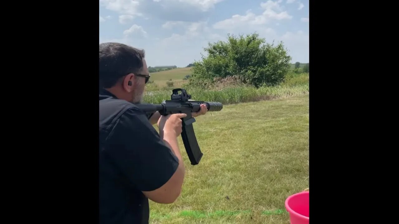 Silenced 12 Gauge AR15 shooting clays!