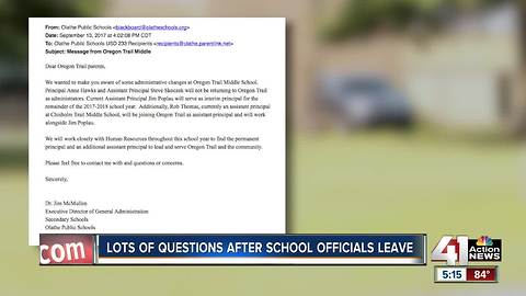 Oregon Trail Middle School principal, assistant principal not returning to school