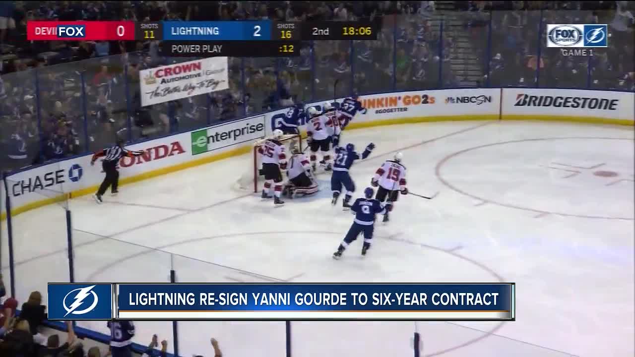 Lightning re-sign forward Yanni Gourde to 6-year contract