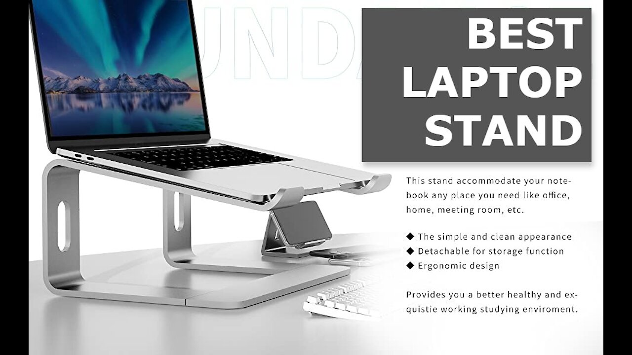 Soundance Laptop Stand, Aluminum Computer Riser, Ergonomic Laptops Elevator for Desk