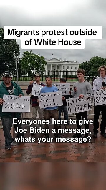 Illegal immigrants beg Joe Biden for green cards in front of the White House.