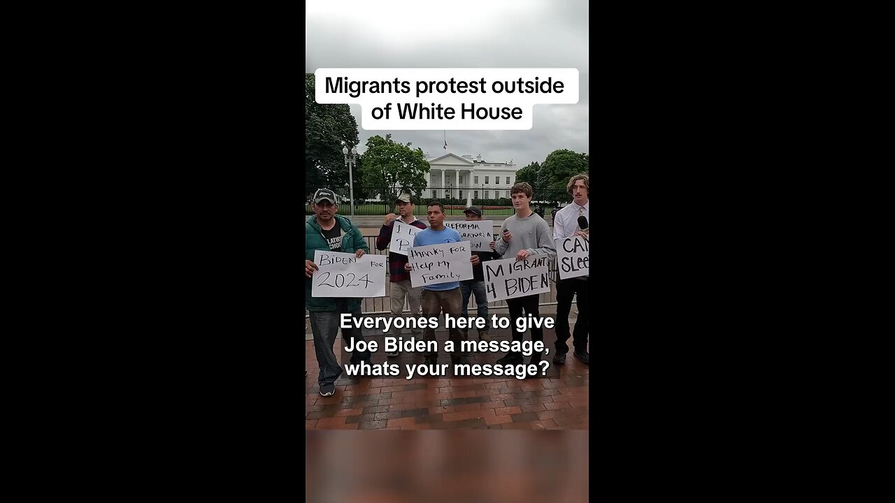 Illegal immigrants beg Joe Biden for green cards in front of the White House.