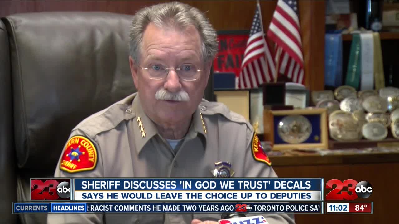 Sheriff Youngblood discusses 'In God We Trust' decals