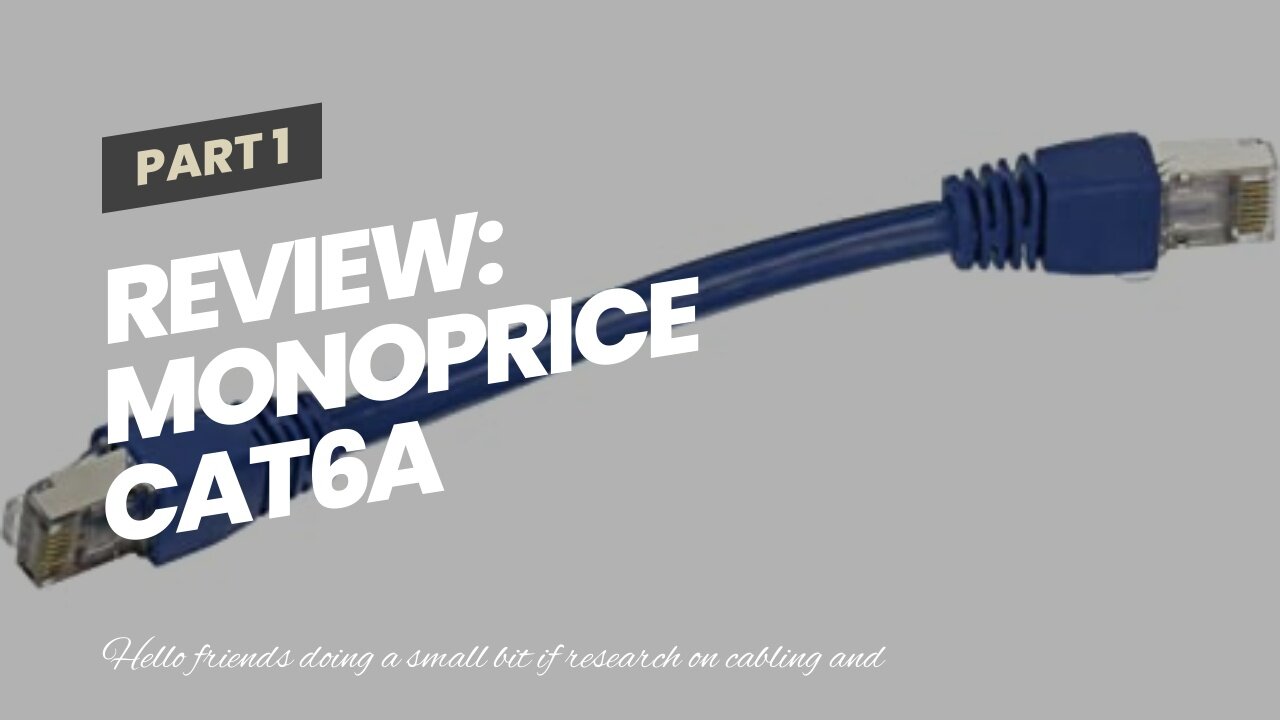 Review: Monoprice Cat6A Ethernet Patch Cable - 3 feet - Blue Zeroboot, RJ45, Stranded, 550Mhz...