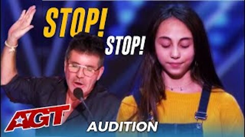 Simon Cowell STOPS 12-Year-Old Ashley Marina TWICE... Watch What Happens Next