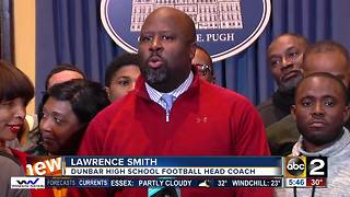 Mayor Pugh honors Dunbar High School Football team