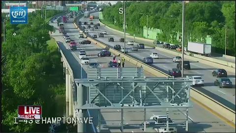 Emergency pavement repair shuts down left 2 lanes of I-43 northbound in Milwaukee County