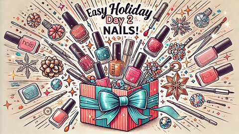 Trendy Holiday Nail Art in Under 30 Minutes - Blue Denmark & Rhinestone Press On Edition