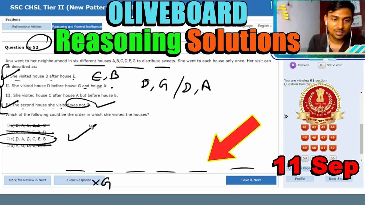 🔥 Reasoning Solutions SSC CHSL Tier 2 Oliveboard 11 Sep | MEWS Maths #ssc #oliveboard #cgl2023