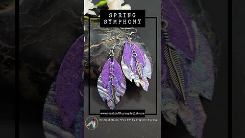 SPRING SYMPHONY, 2 inch, leather feather earrings