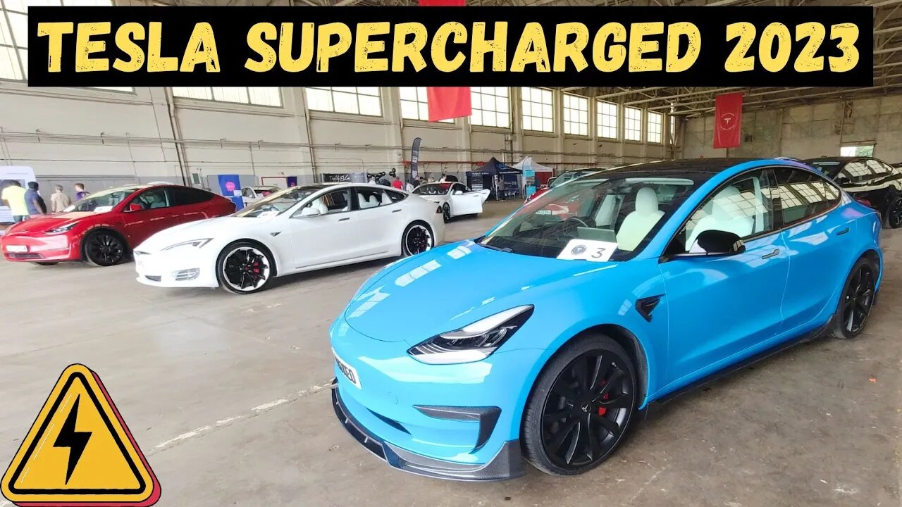 Tesla Supercharged Event 2023! Modified Tesla at Bicester Heritage UK. #modifiedcars #tesla