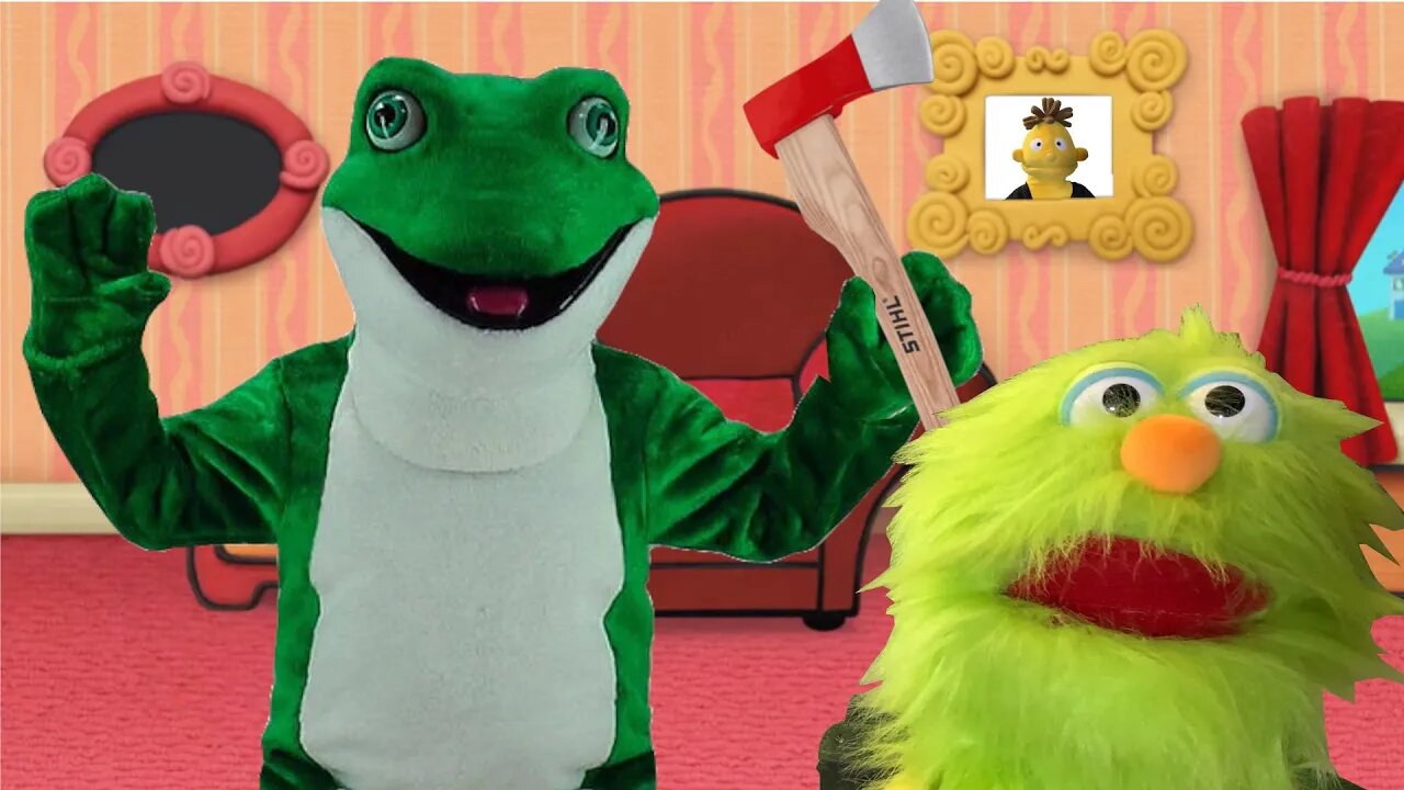 grungus plays Croakys house - Whacky Puppets Play