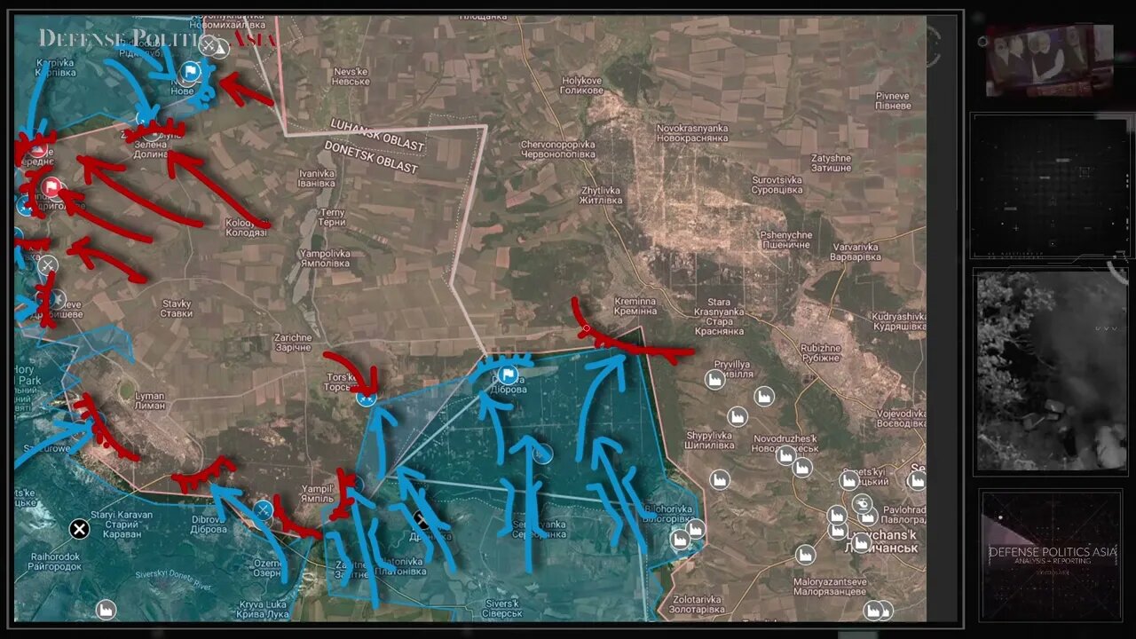 [ Lyman Front ] MASSIVE RIVER CROSSING by Ukraine; Lyman nearing encirclement; Kreminna threatened!