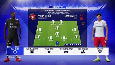 Nottingham Forest S:10 2027-2028 UEFA Champions League Group Play Match 1 @ Midtjyland