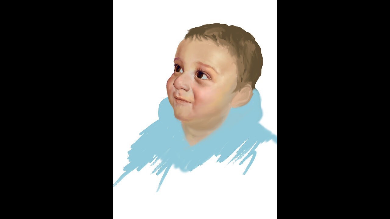 Digital Painting of a baby time laps