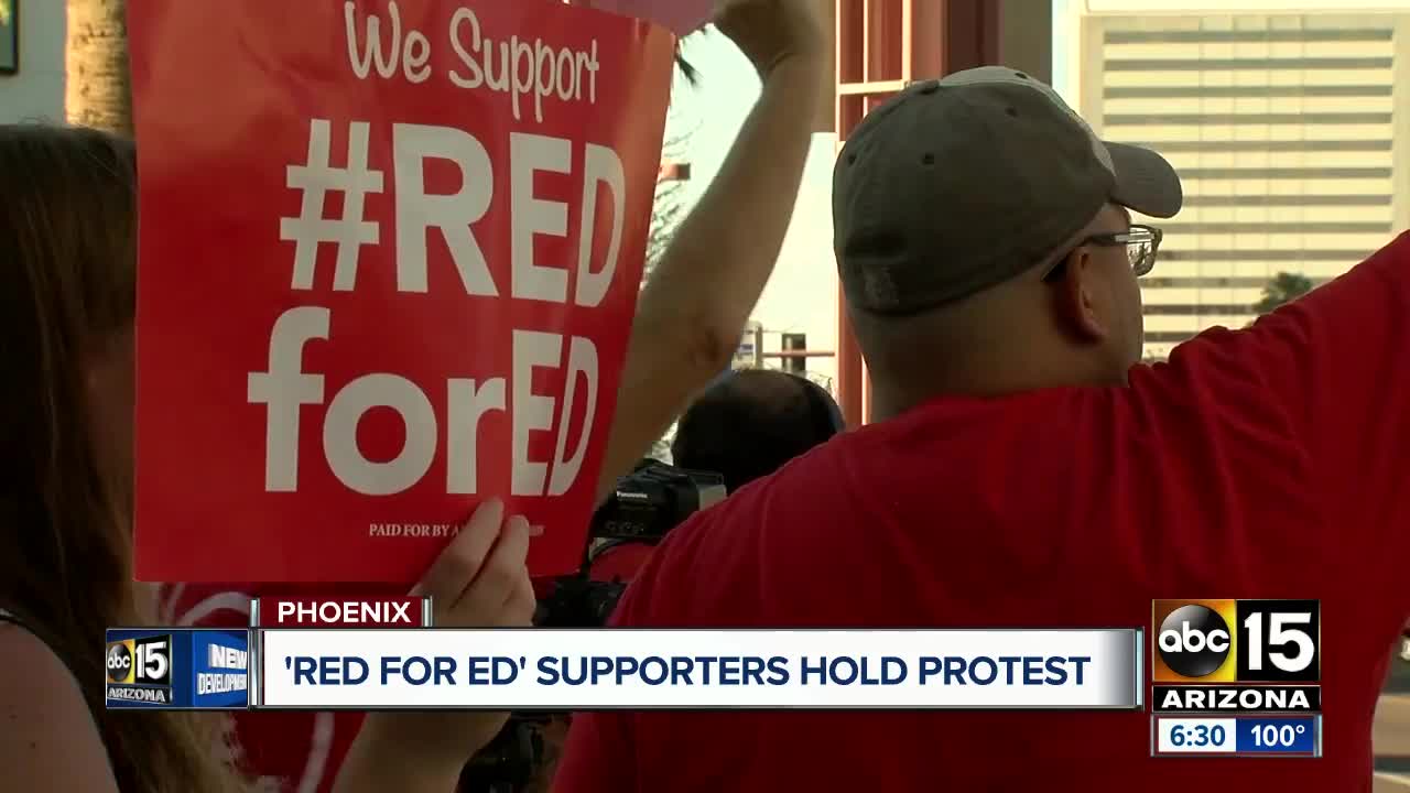 RedforEd supporters hold protest in Phoenix Wednesday