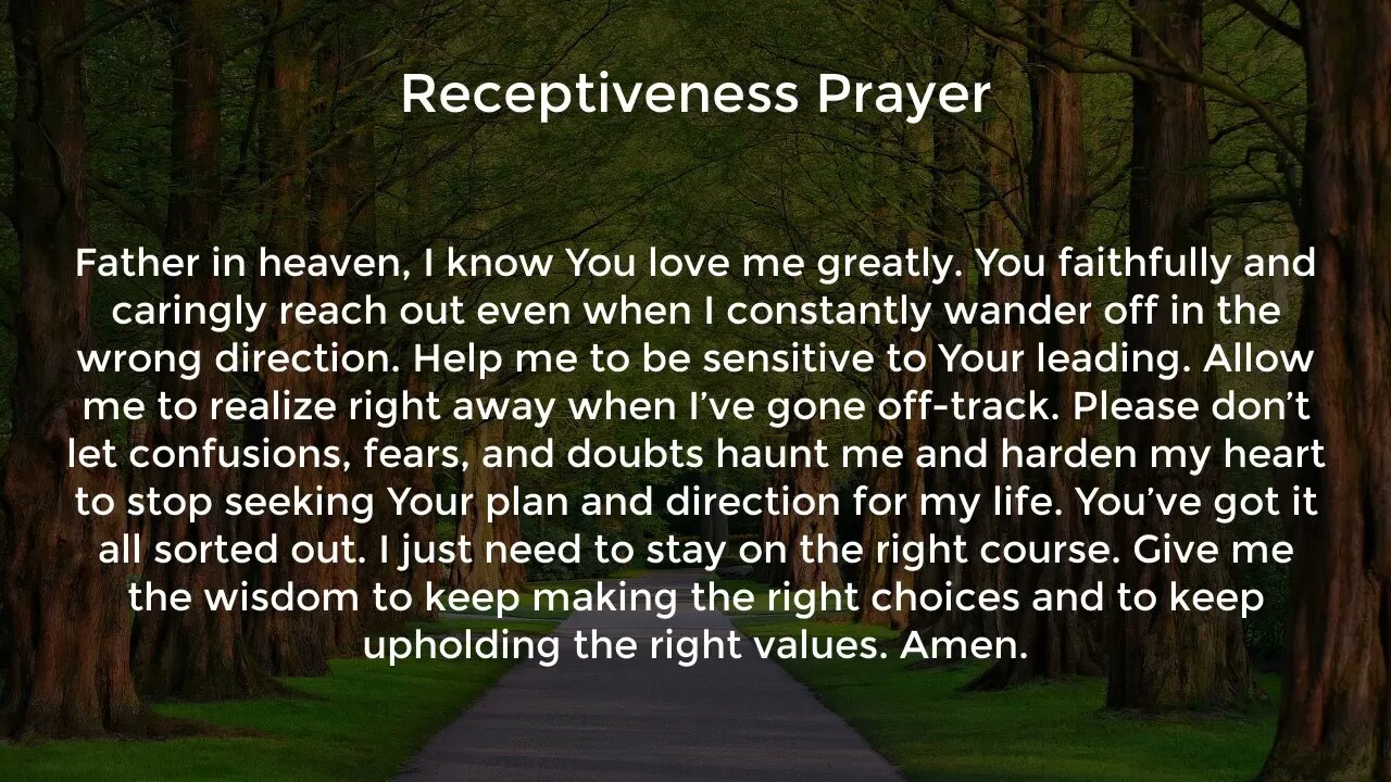 Receptiveness Prayer (Prayer for Wisdom and Direction)