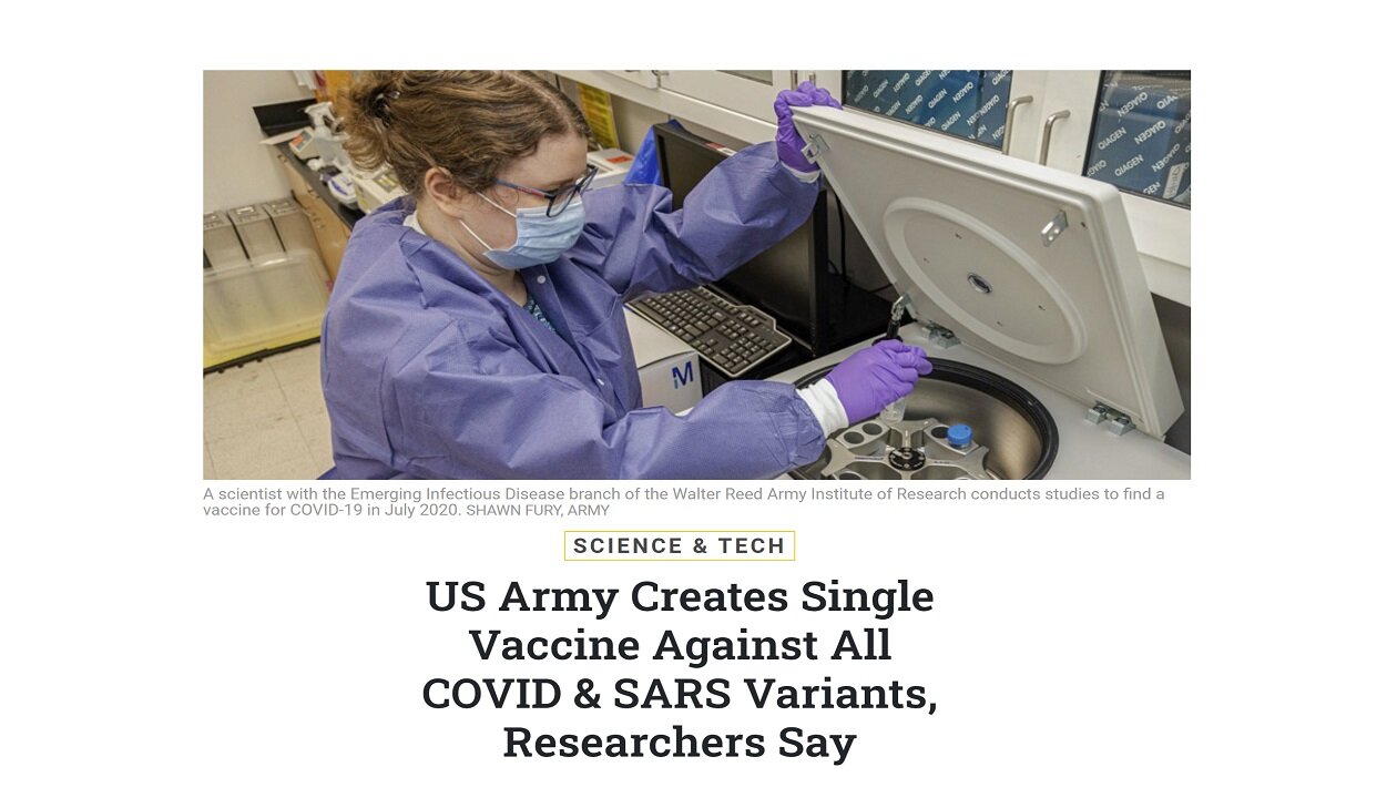 US Army Creates Single Vaccine Against All COVID & SARS Variants, Researchers Say