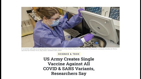 US Army Creates Single Vaccine Against All COVID & SARS Variants, Researchers Say