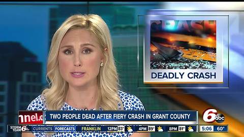 Two dead after vehicle hits tree, bursts into flames in Grant County