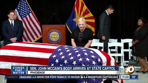 Sen. McCain's casket arrives at AZ state capitol