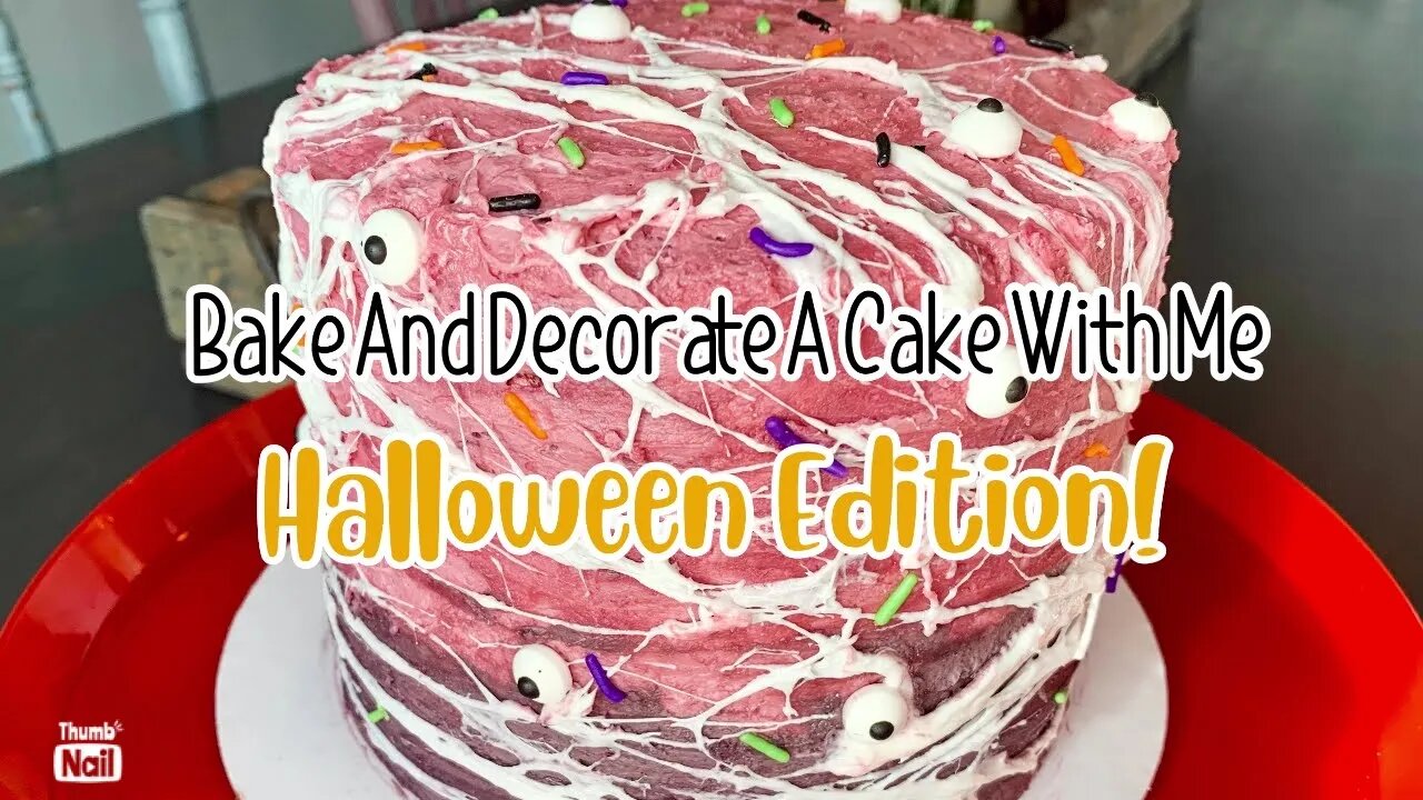 BAKE AND DECORATE A HALLOWEEN CAKE WITH ME | DIY FUN HALLOWEEN CAKE | HALLOWEEN PARTY IDEAS