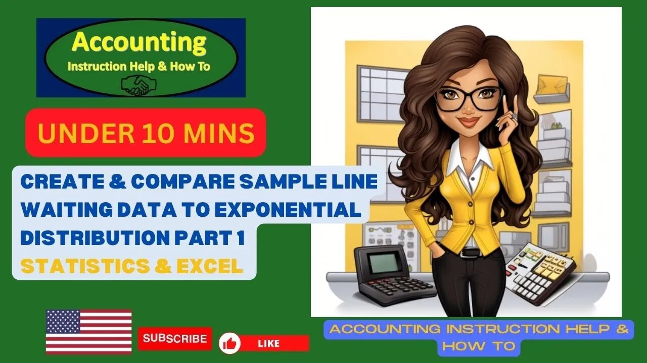 Create & Compare Sample Line Waiting Data to Exponential Distribution Part 1 Statistics & Excel