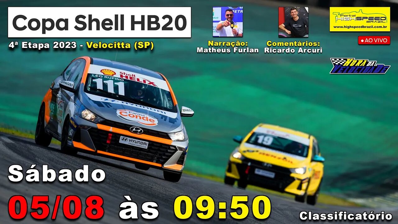 🔴 COPA SHELL HB20 | Classificatório | 4ª Etapa 2023 | Velocitta (SP) | Ao Vivo