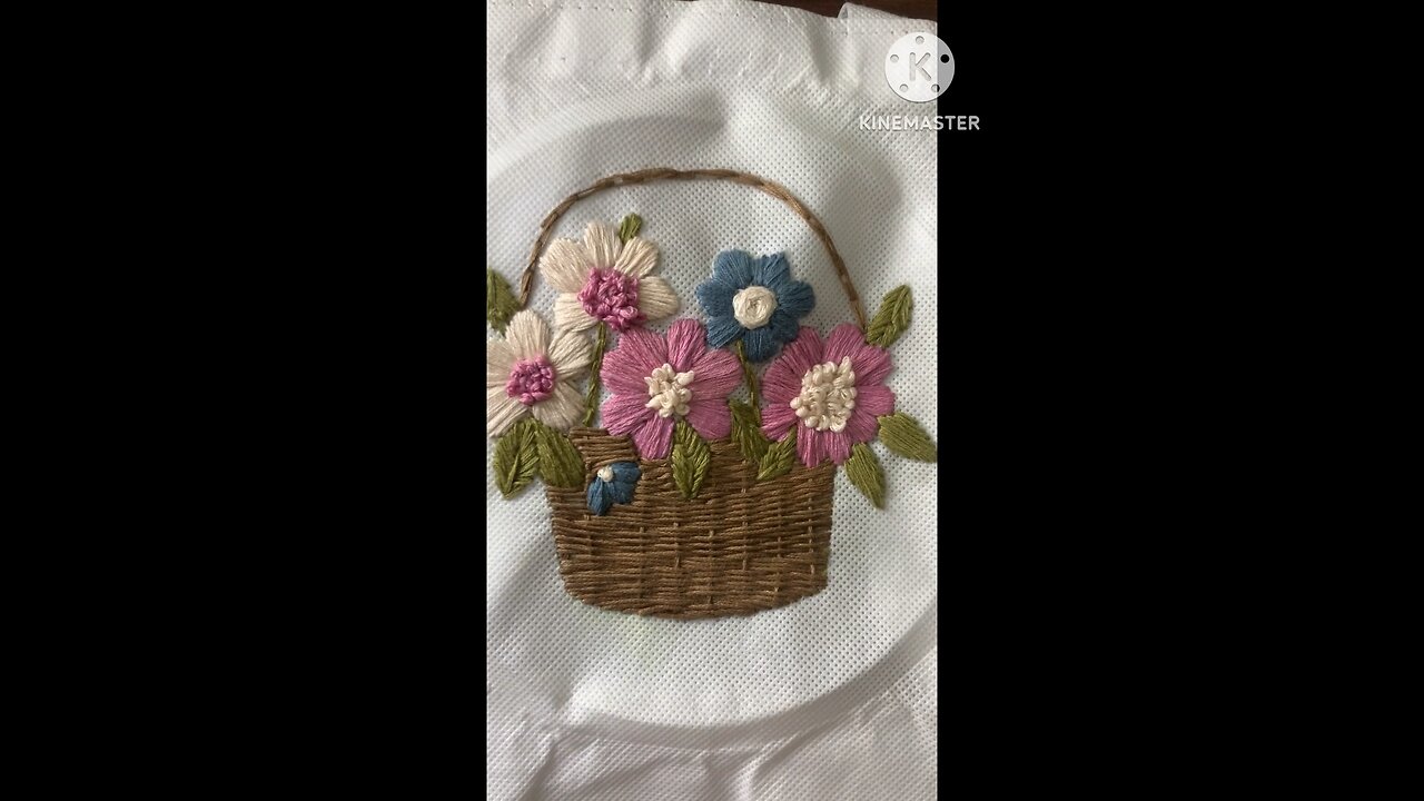 Flower 🌺 basket hoop embroidery 🧵