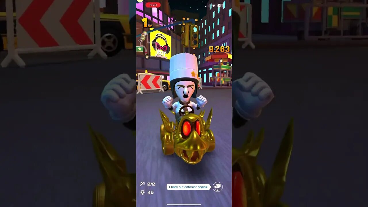 Mario Kart Tour - Gold Fish Bone Ferry Gameplay (Night Tour Gift Reward Kart)