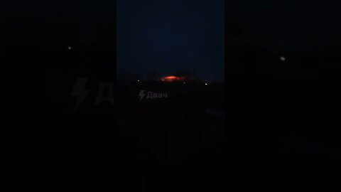 Russian artillery lights up the night sky