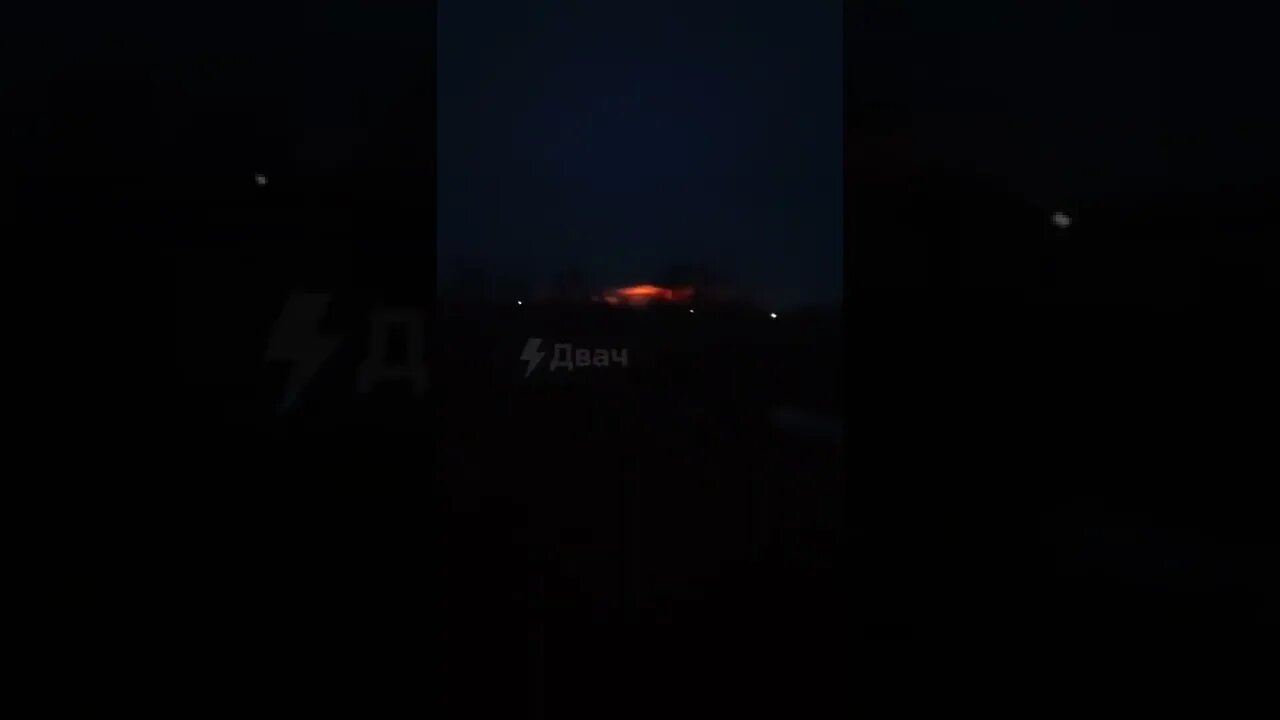 Russian artillery lights up the night sky