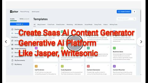 How To Create Saas Ai Content Generator Generative Ai Platform Like Jasper, Writesonic