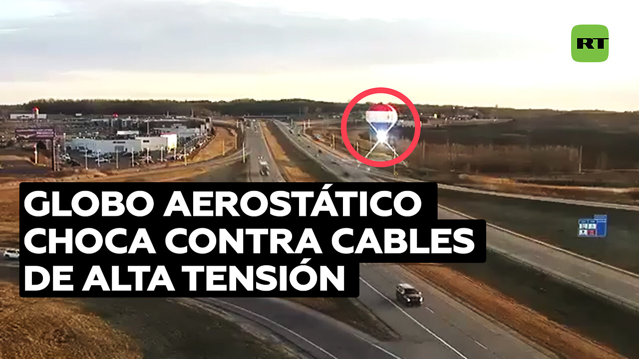 Un globo aerostático se estrella contra cables de alta tensión en una autopista en Minnesota, EE.UU.